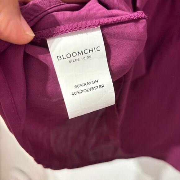 Bloomchic‎ Mini A Line Dress Pink Balloon Sleeve  Elastic Waist V Neck 22-24 - Picture 6 of 8